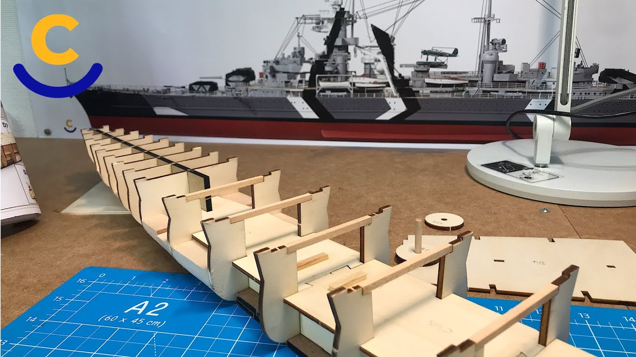 OcCre - 1:200 Prinz Eugen wooden model Ship / Deck Supports