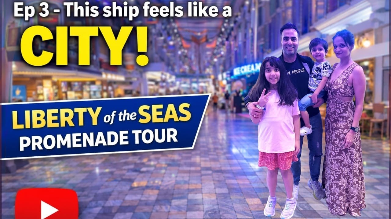 Ep 3 - This ship feels like a CITY | LIBERTY of the SEAS PROMENADE TOUR | WE lost TIKKI on the SHIP