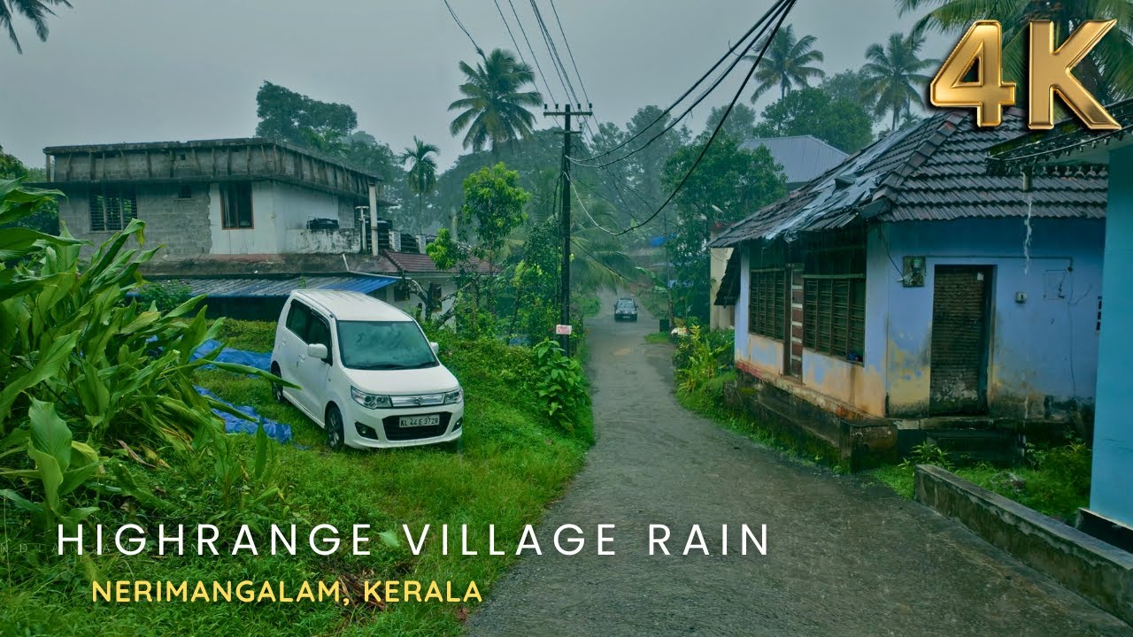 Rainy Day Walk in Neriamangalam | Highrange Village Kerala | Relaxing Monsoon Ambience in 4K ASMR