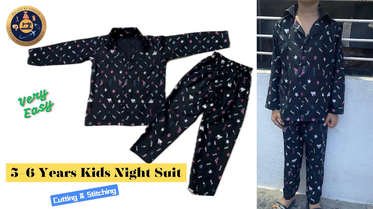 Kids Night Suit Cutting & Stitching || 5-6 Year kid Night Suit Cutting & Stitching ||