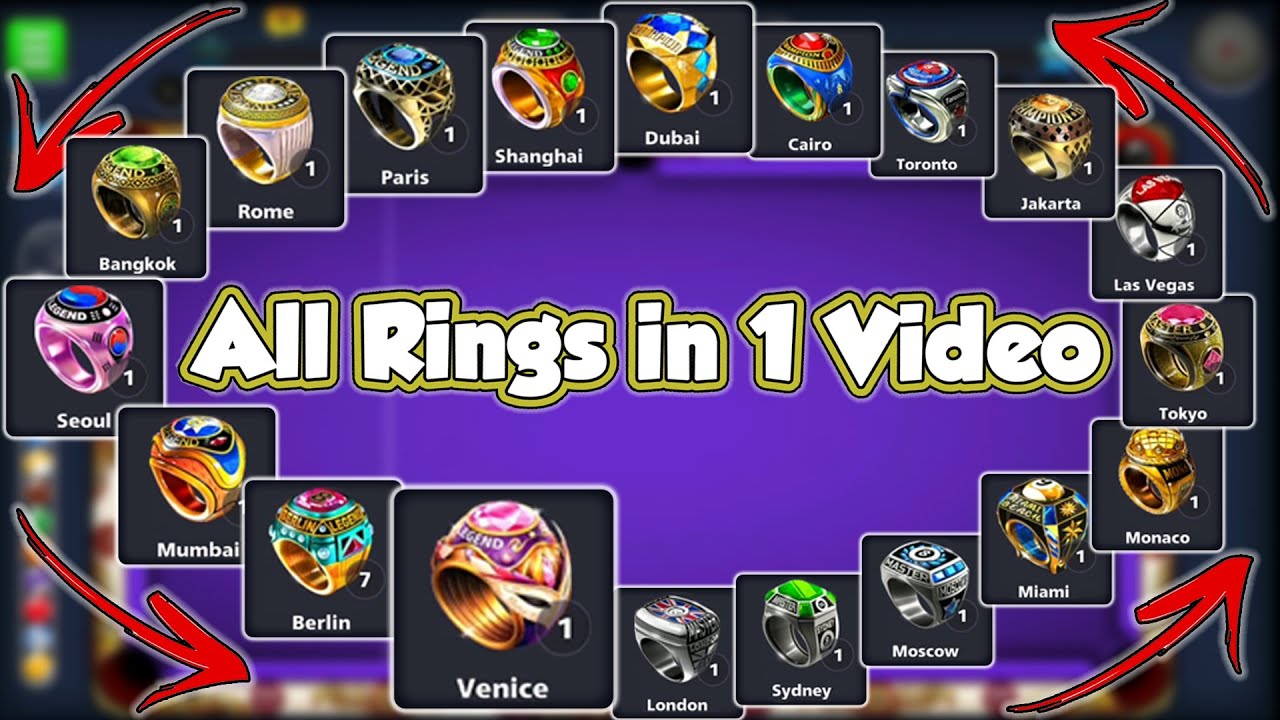 Getting ALL RINGS from LONDON to VENICE - K's Road To Get All Rings (Highlights) 8 Ball Pool