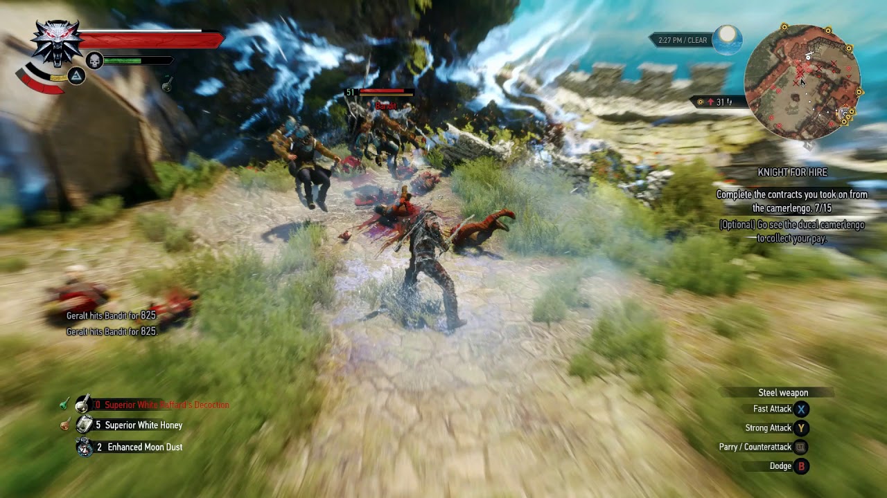 The Witcher 3 - Wild Hunt. Gamepad Quick Sign casting mod test.