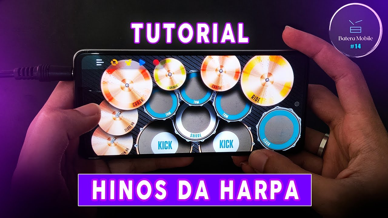 Como tocar Hinos da harpa na bateria mobile 🥁 | #aula14