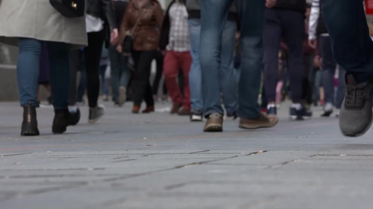People Walking In Slow Motion Stock Video