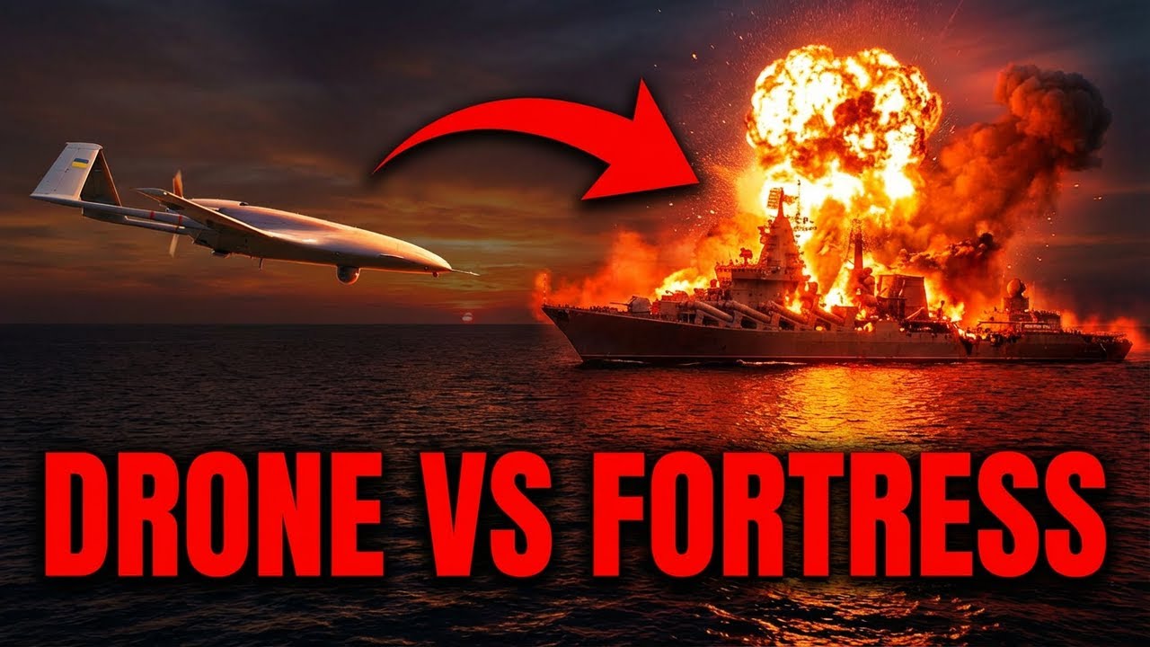 Ukrainian Drone Turns Russian Floating Fortress To Wreck