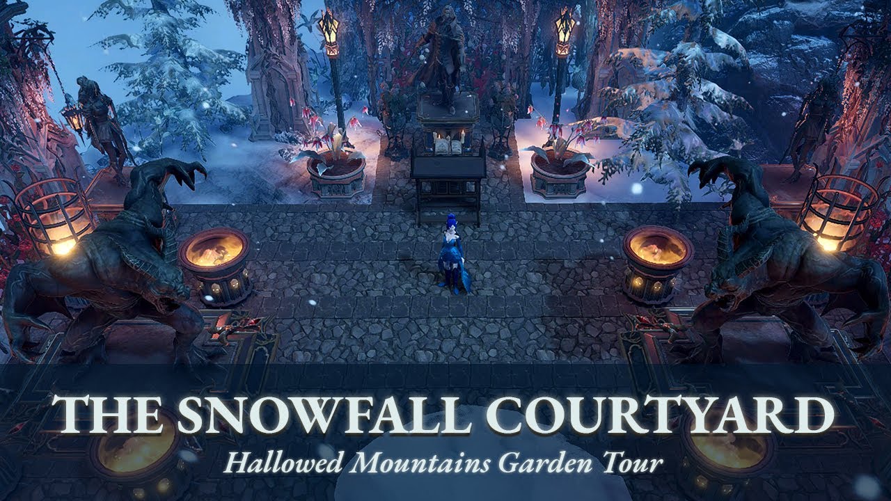 Hallowed Mountains Garden Tour: The Snowfall Courtyard (V Rising Official Server | PS5 4K HDR) 🧛‍♀️🦇