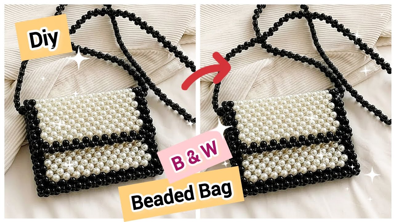 Мастер-класс по созданию сумки из чёрно-белого жемчуга 🛍️💝