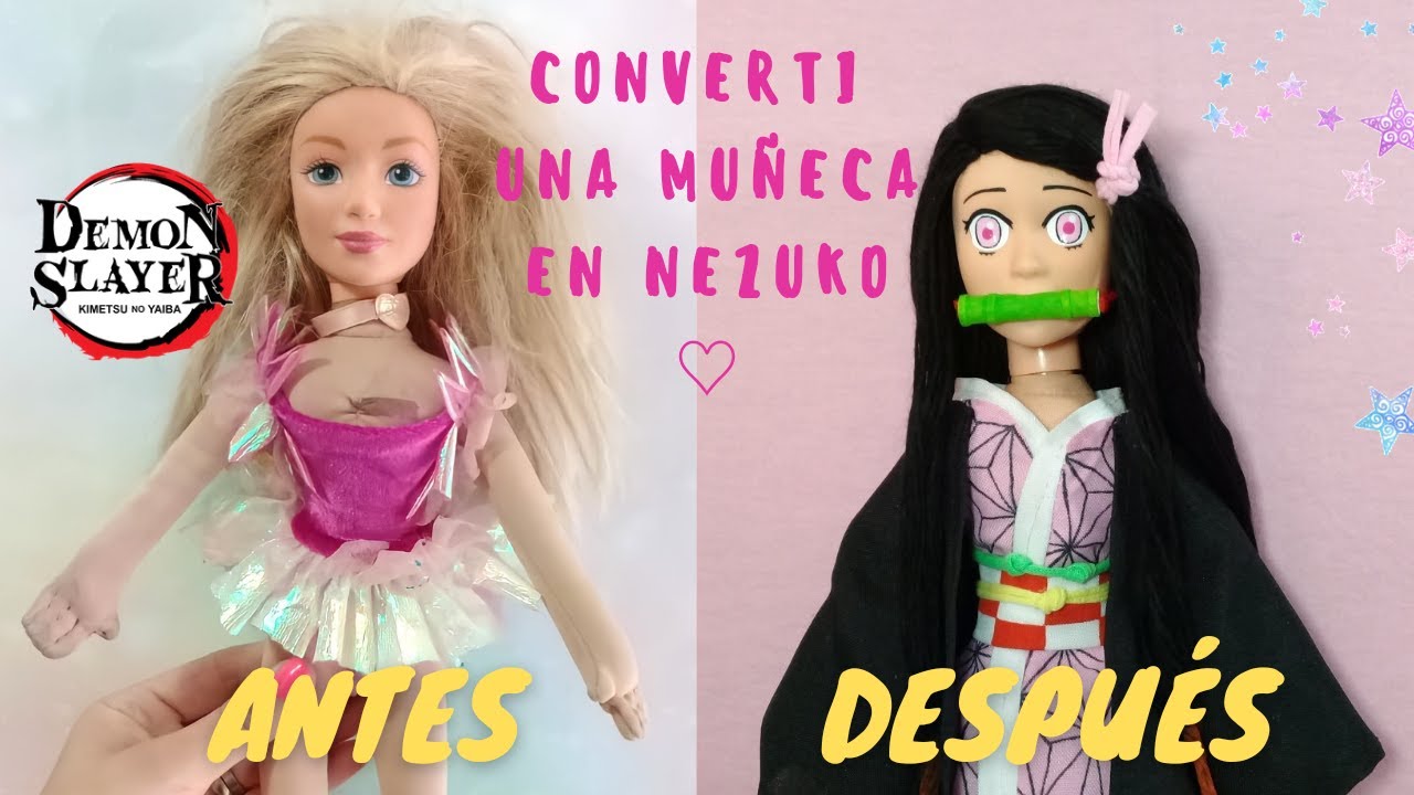 Diy muñeca NEZUKO ♡ Makeover doll ♡Anime Kimetsu no yaiba ♡