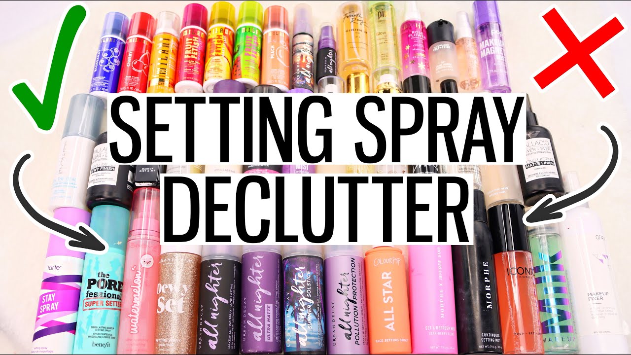 SETTING SPRAY MAKEUP DECLUTTER 2021 😱 THIS WAS HARD!