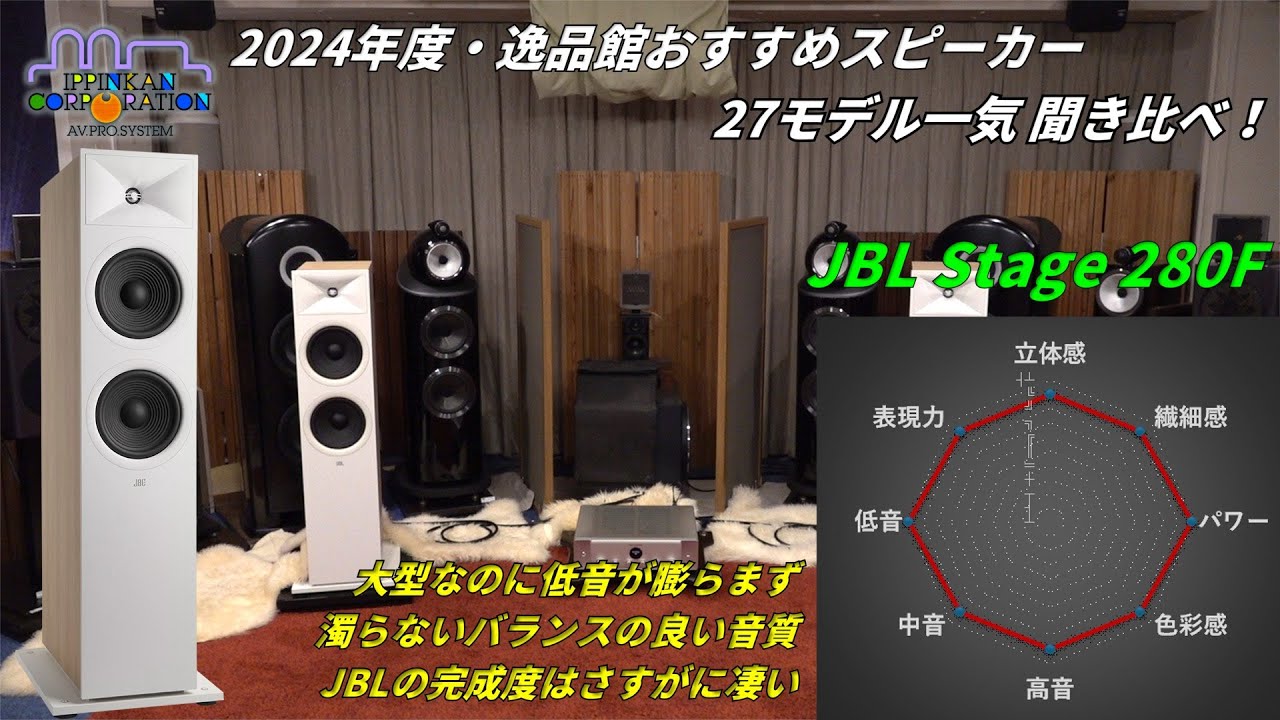 JBL Stage 280F を聞いてみた。「2024年度 27スピーカー聞き比べ」