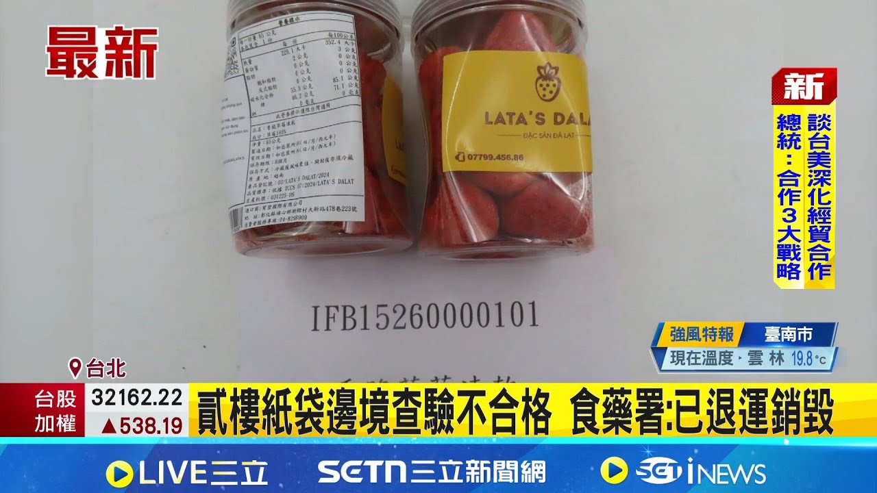 貳樓紙袋邊境查驗不合格 食藥署:已退運銷毀 │記者  粘菀瑄 吳杰澄 │新聞一把抓20260203│三立新聞台