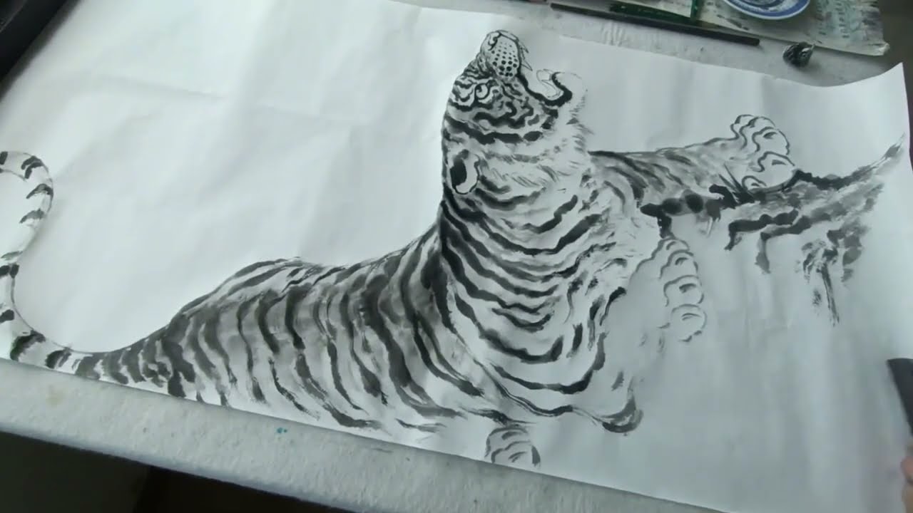 透漏画虎大师张善孖的技法，形神兼备才是中国画写意的最高境界