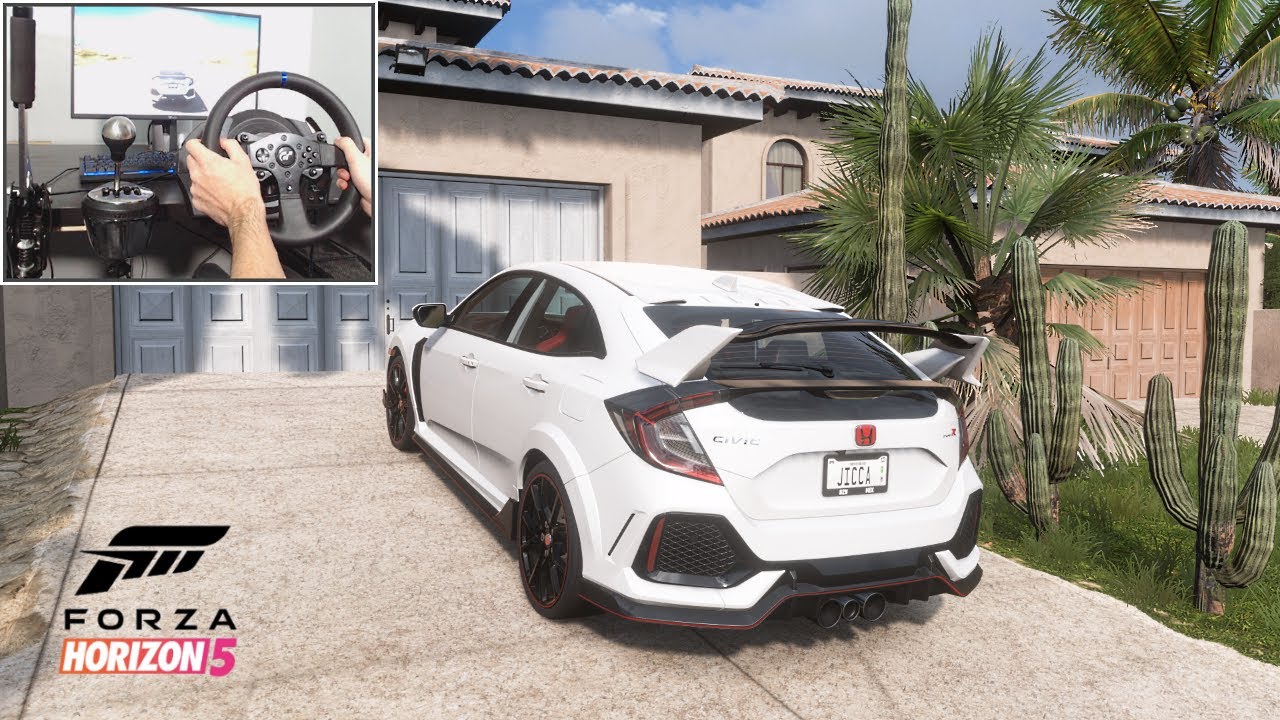 Forza Horizon 5 - Honda Civic Type R FK8 - Freeroam + Race (Unbeatable AI) | Steering Wheel Gameplay