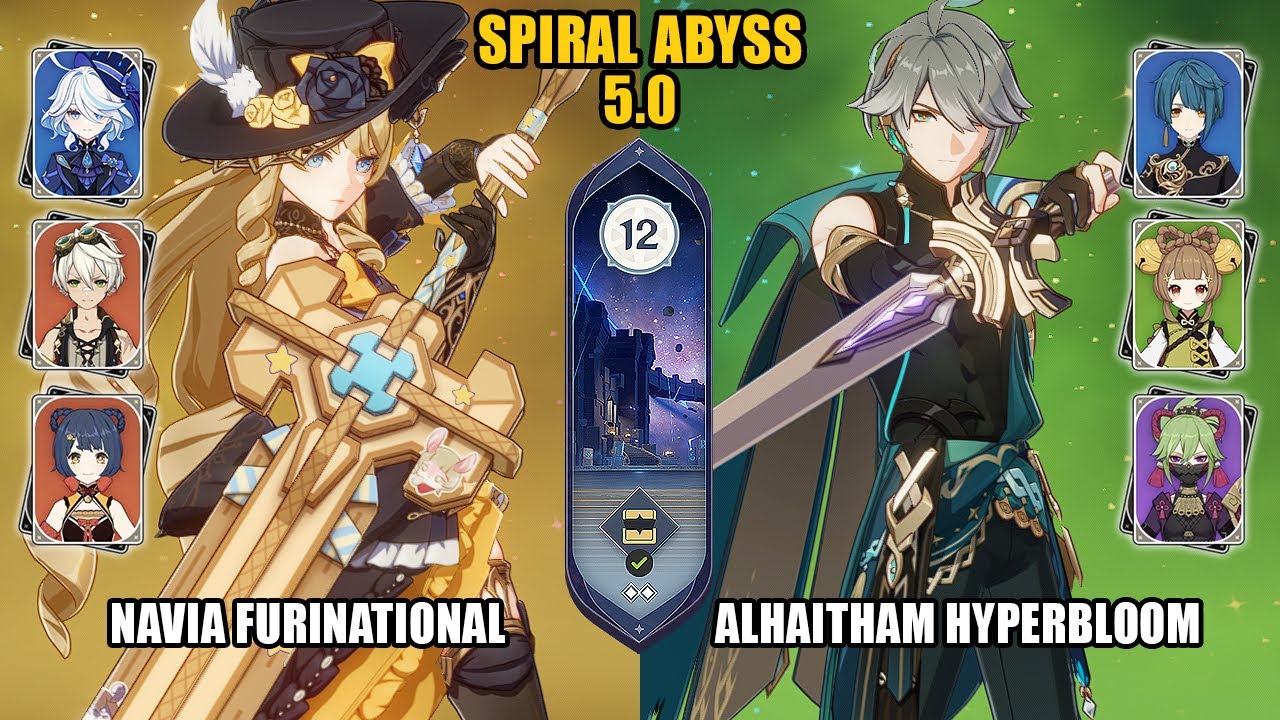 (F2P) Navia Furinational & Alhaitham Hyperbloom | Spiral Abyss 5.0 - Floor 12 | Genshin Impact