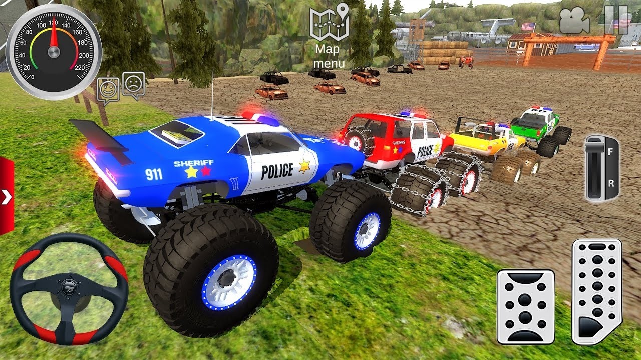 Juegos De Carros Police Monster Truck Impossible Driver Car Extreme Racing For Android Mud Gameplay