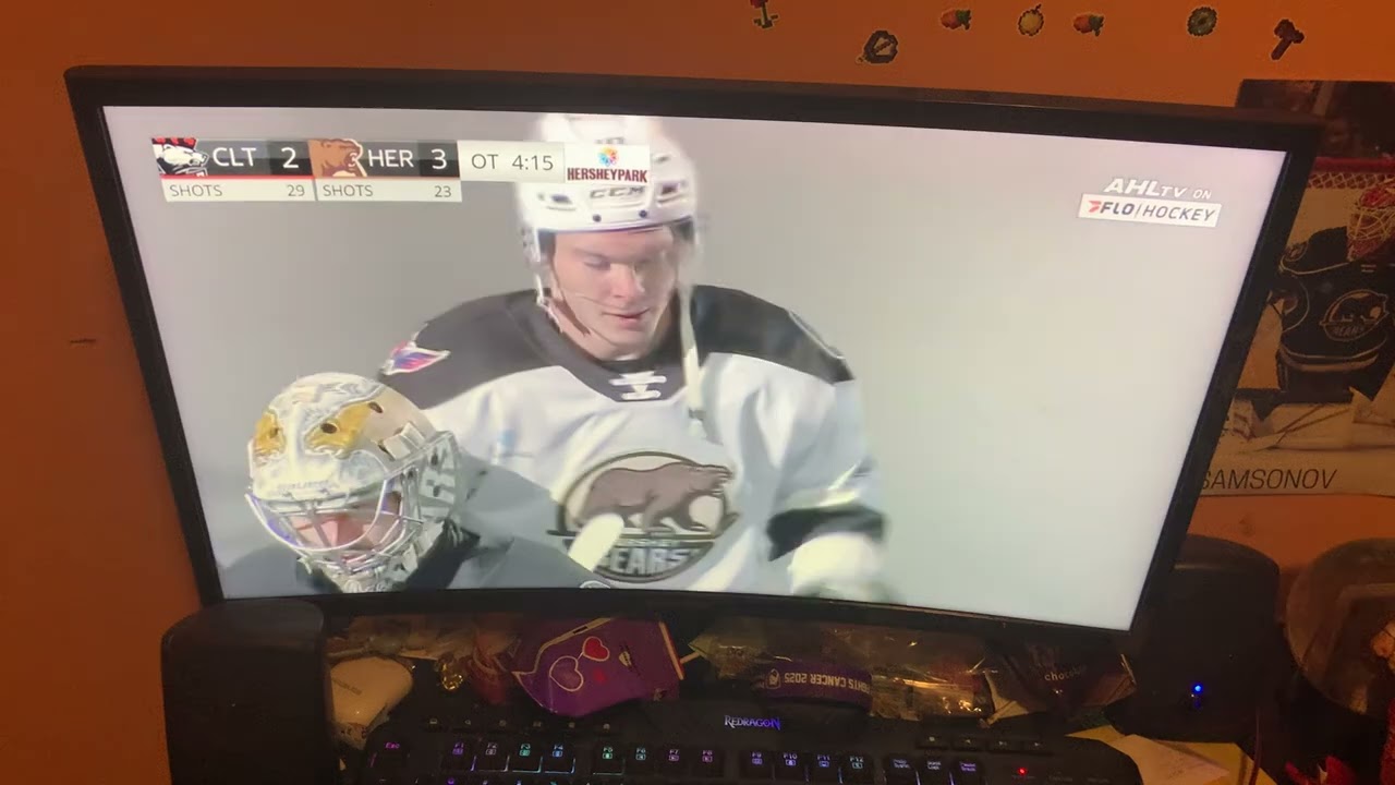 AHL Hershey bears win the overtime beat the charlotte checkers Final score is 3-2 ￼