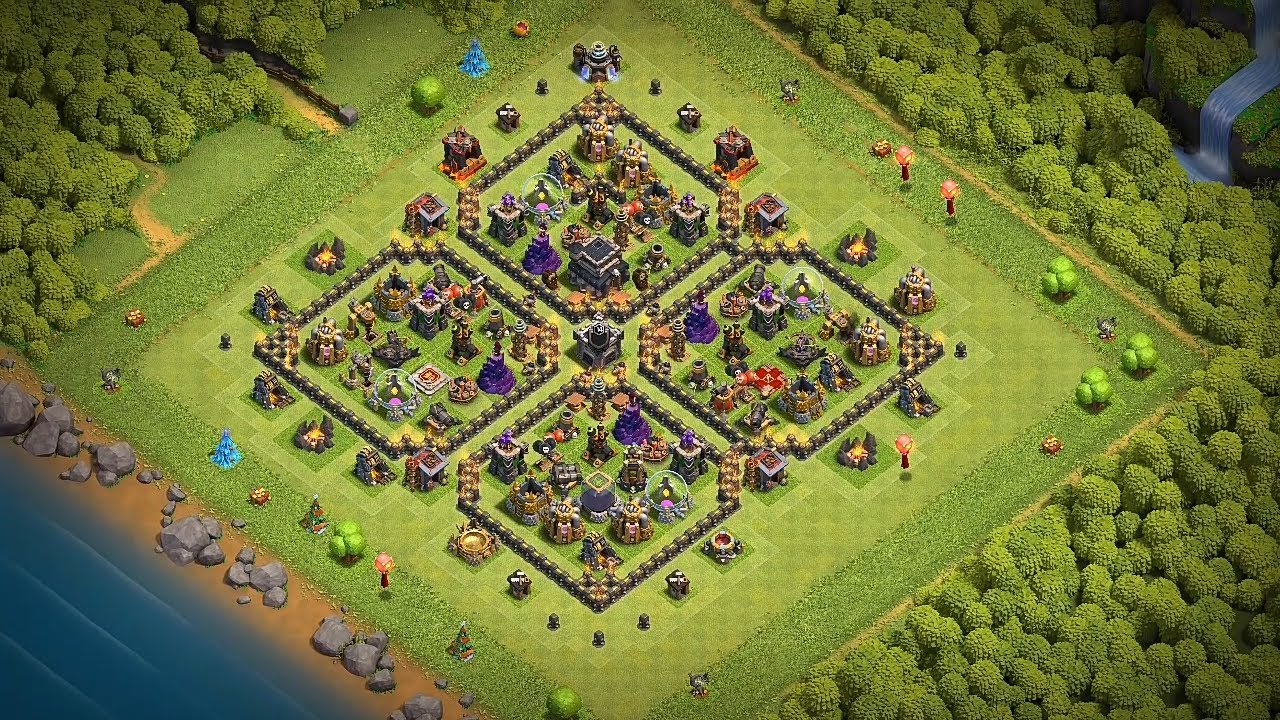 TH9 Anti 3 Star🍀4 Leaf Clover Base🍀.Town Hall 9 Extremely War & Farm Base..💀 Dangerous Trophy Base💀.