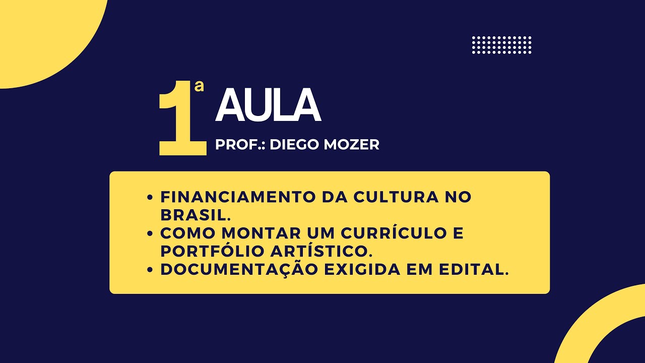 Aula 1 - Curso de Gest&atilde;o Cultural de Amparo