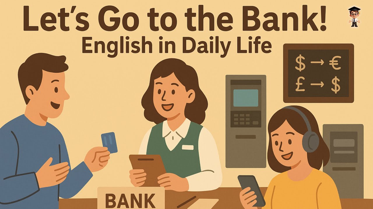 Real English Conversation Practice | Let’s Go to the Bank! 🏦 | English in Daily Life