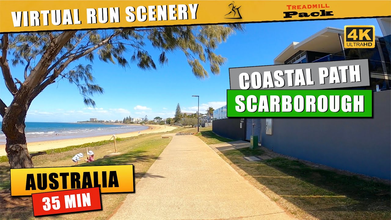 Virtual Run Australia Coast Scarborough | 4K | Virtual Treadmill Run @TreadmillPack