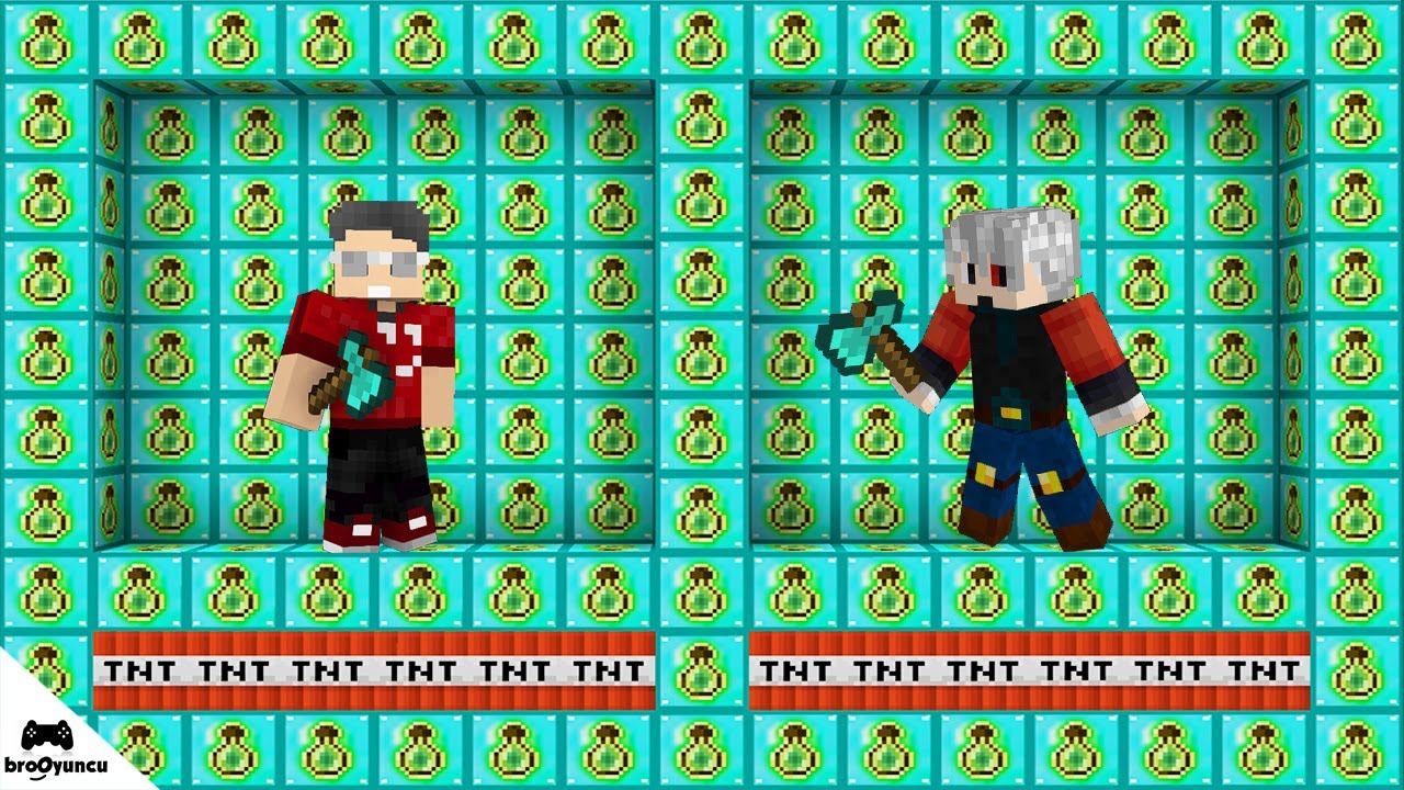 MİNECRAFT ELMAS BLOK TECRÜBE İKSİRİ ODASI ŞANS BLOKLARI SAVAŞI