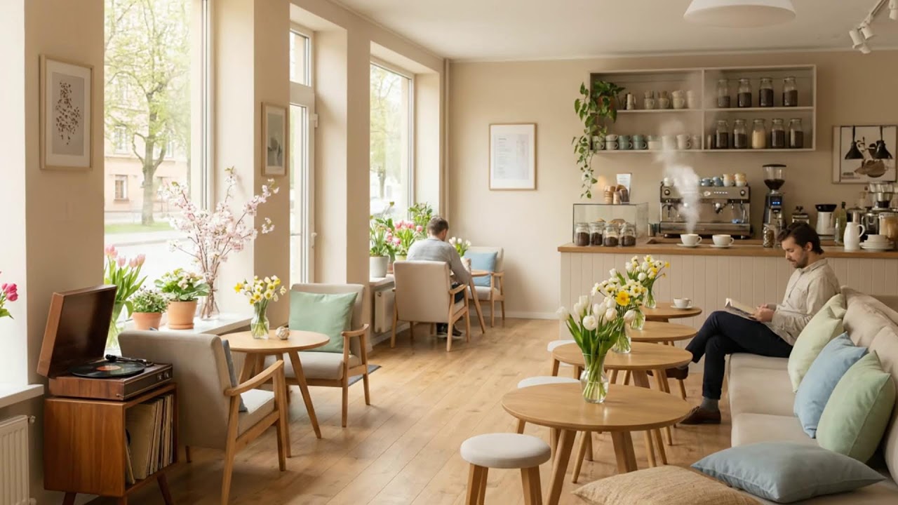 コーヒーと春の流れ 🌿🎶 リラックスしたカフェの音楽