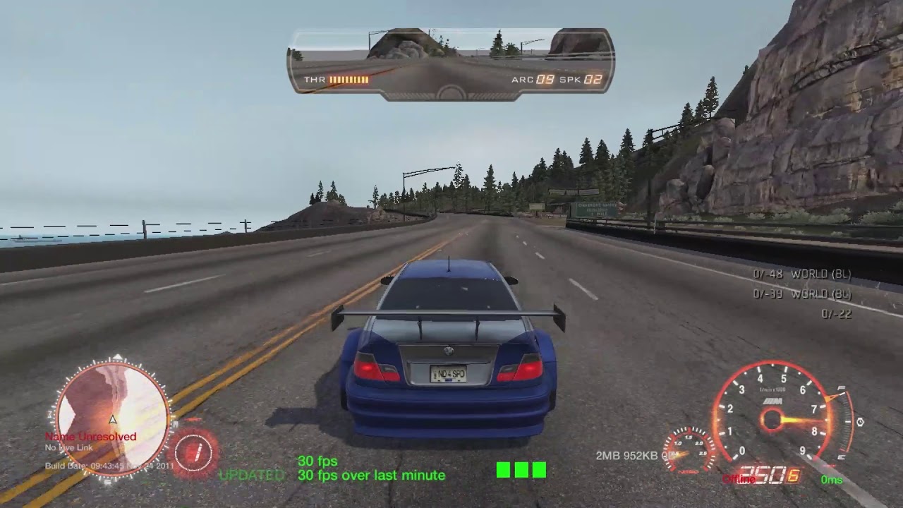Need for speed Most wanted 2012 November 24th 2011 build Seacrest county map gameplay (hp 2010 map)
