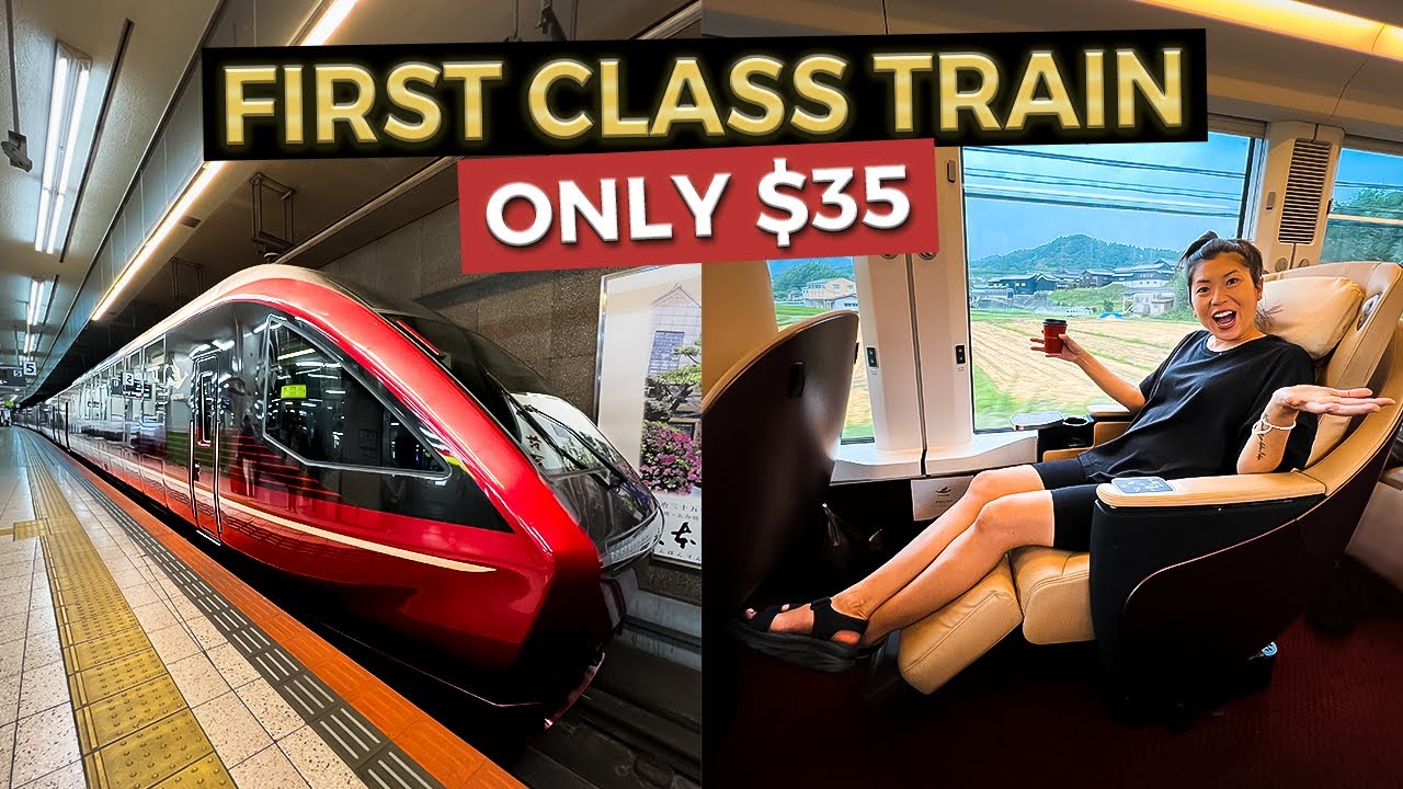 Riding the $35 FIRST CLASS Train from Osaka to Nagoya | Luxury Train Japan