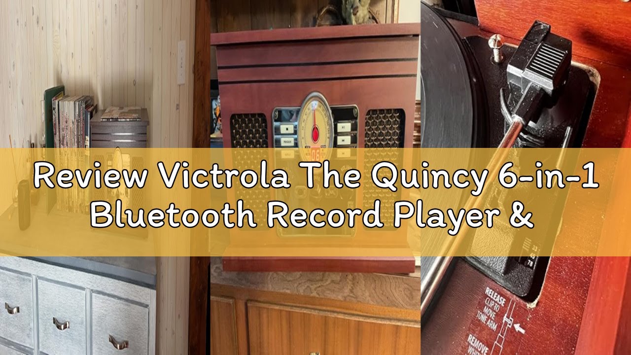 Review Victrola The Quincy 6-in-1 Bluetooth Record Player & Multimedia Center with Built-in Speakers