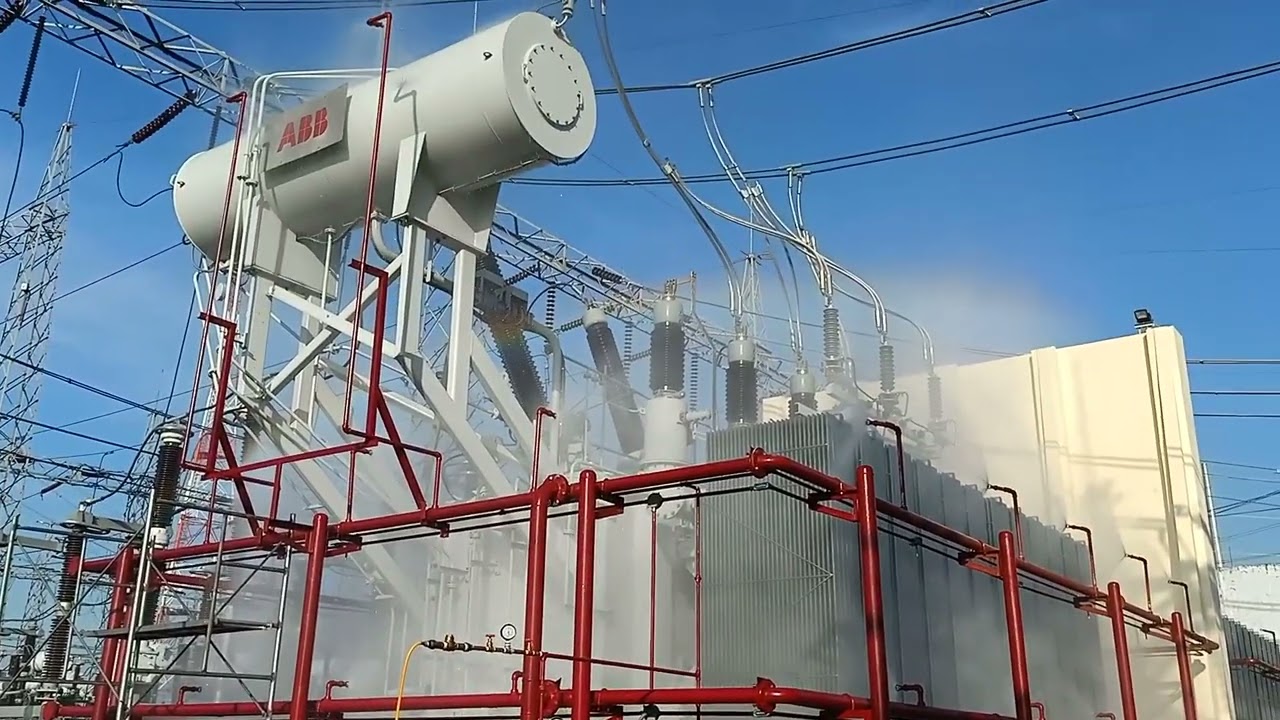 Demonstration Of Water Deluge Water Spray System for 300MVA Transformer