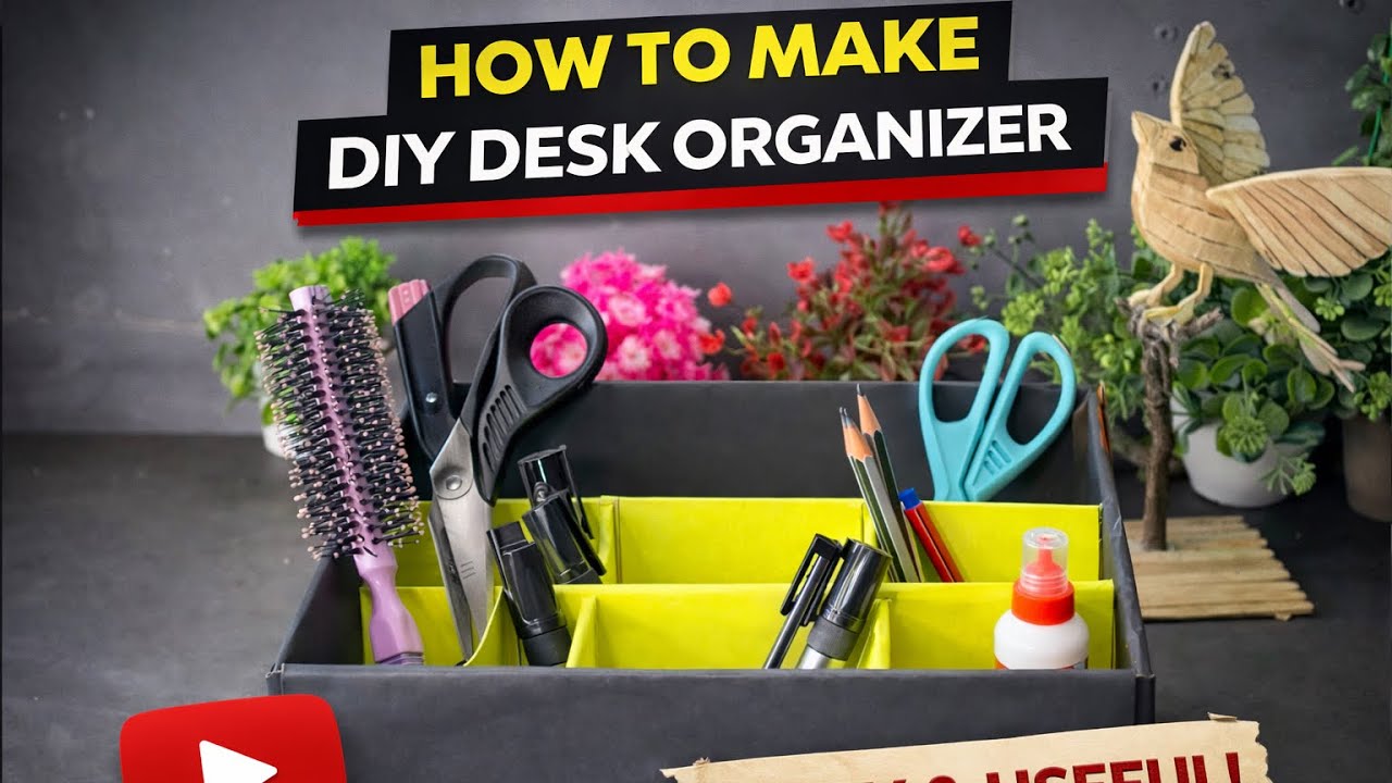 DIY Desk Organizer from Cardboard | Easy & Useful Craft
