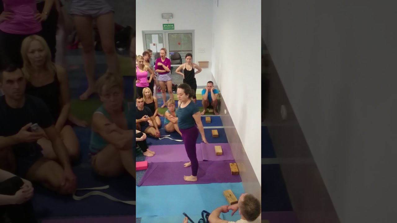 Lois Steinberg- from nap ;) to urdhva dhanurasana. Yoga workshop in Poland.  November 22, 2015.