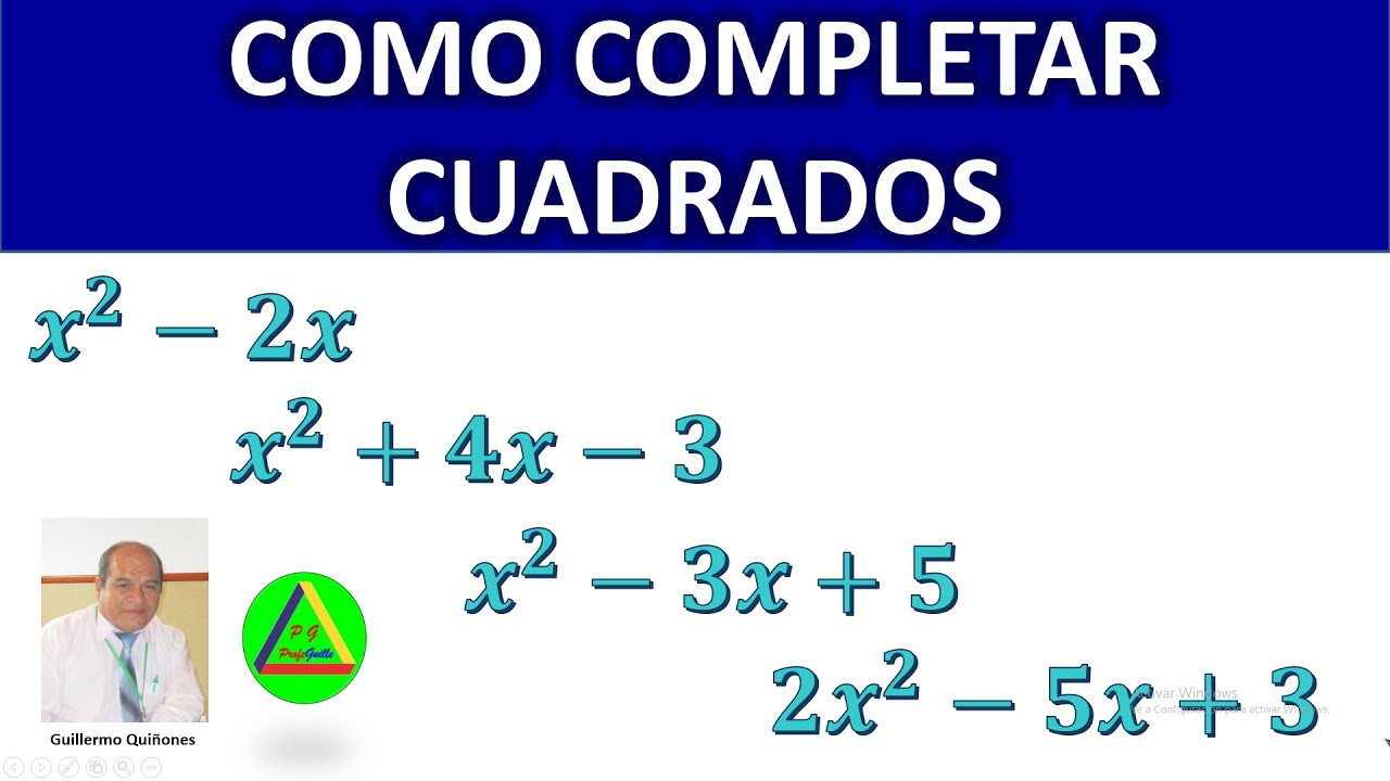 COMO COMPLETAR CUADRADOS FACILMENTE – TRINOMIO CUADRADO PERFECTO – BINOMIO AL CUADRADO