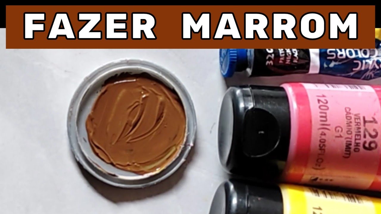 Como Fazer a Cor Marrom com tinta Acrílica ou tinta parecida / how to make brown color