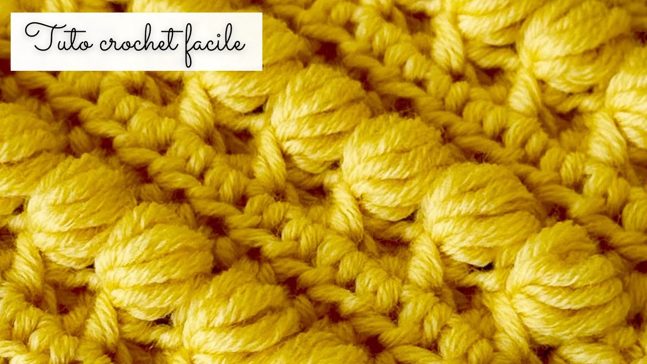Point au crochet BUBBLE 🫧 Tuto crochet facile 🧶 Idéal pull veste plaid 🧶 Diagramme