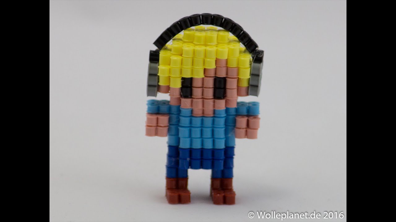 Perler Bead 3D Junge mit Kopfhörer