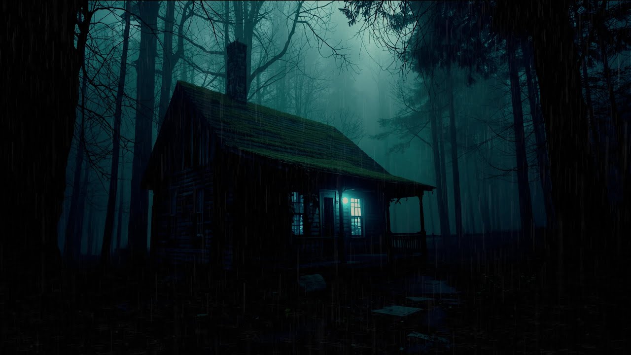 Dark Forest Cabin Rain at Night 🌧️ | Mysterious Rain Sounds for Deep Sleep (No Ads)