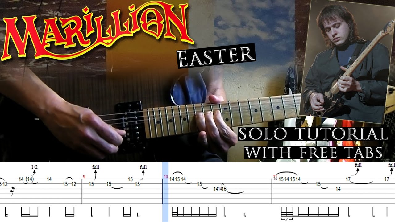 Marillion - Easter guitar solo lesson (with tablatures and backing tracks)