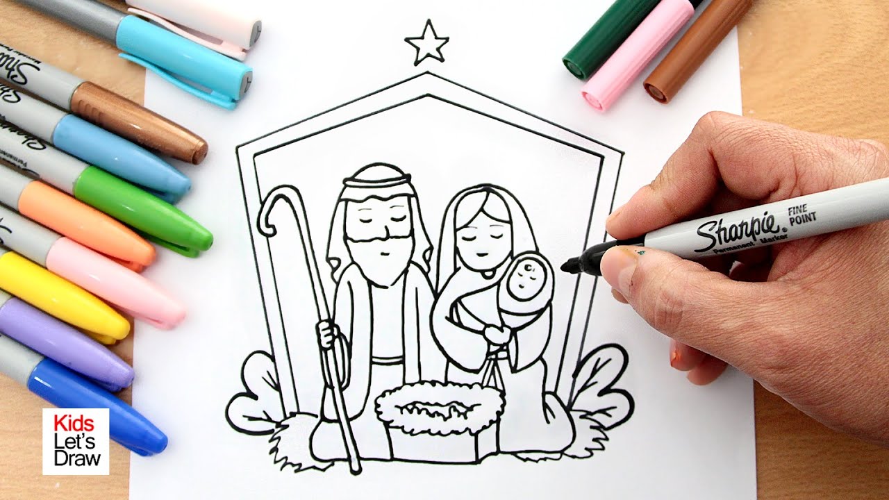 Cómo dibujar el NACIMIENTO de NAVIDAD de Navidad | How to draw the Christmas Nativity