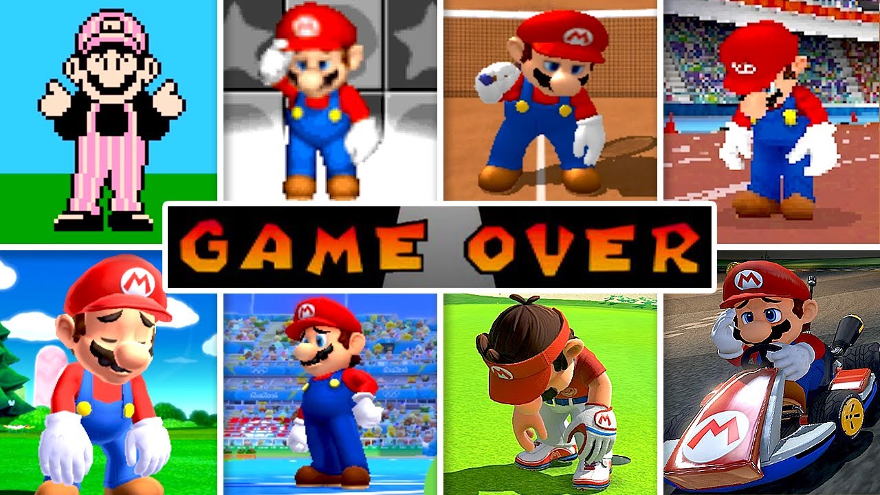 Evolution Of Mario Sports Games Death Animations & Game Over Screens