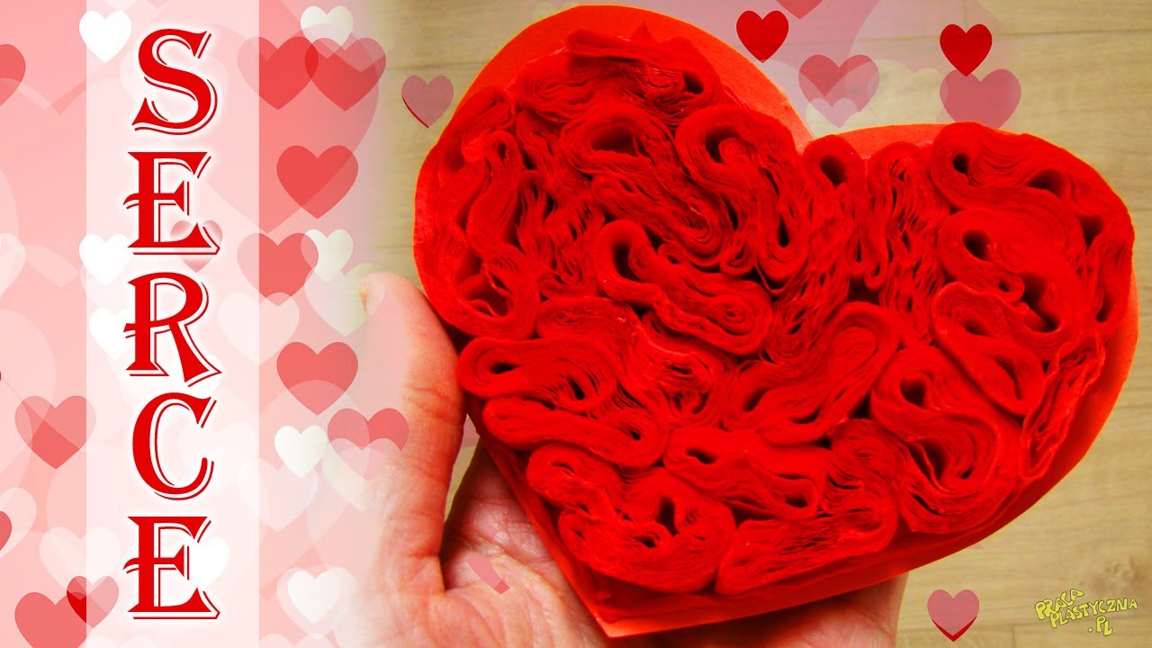 Jak zrobić serce ozdobione bibułą? Serce dla babci i dziadka | Serce walentynka / Valentine's heart