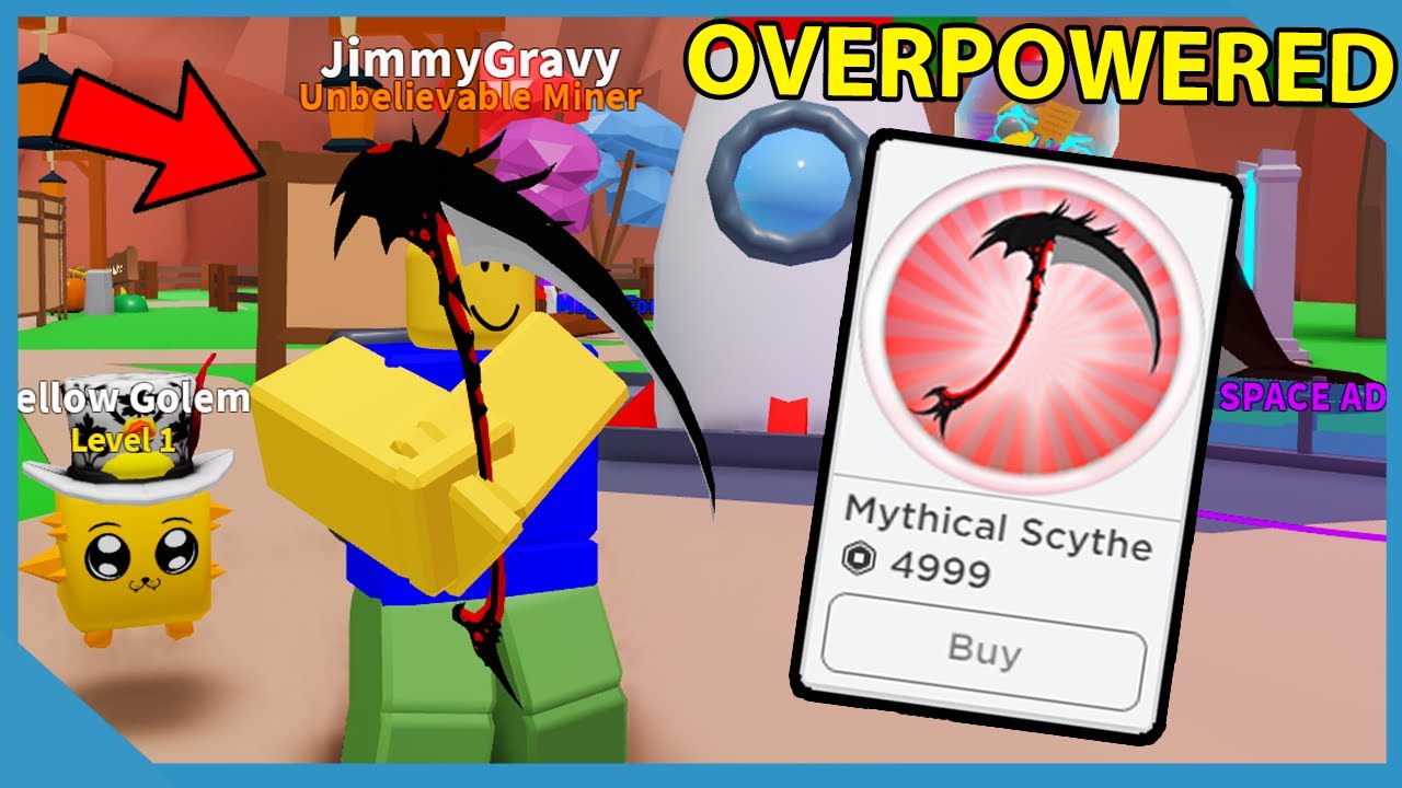 Buying The Mythical Scythe Gamepass in Roblox Mining Simulator