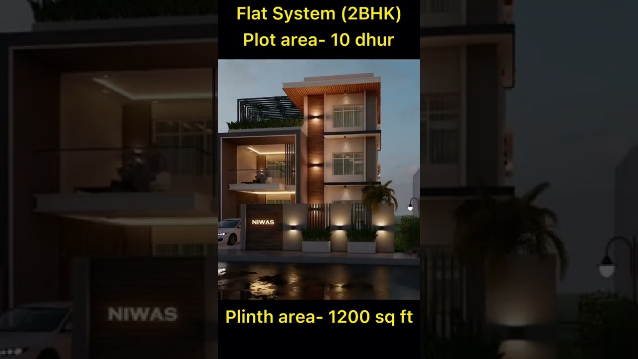 1200 sq ft house design 🏠 2.5 storey house design #shorts #residence