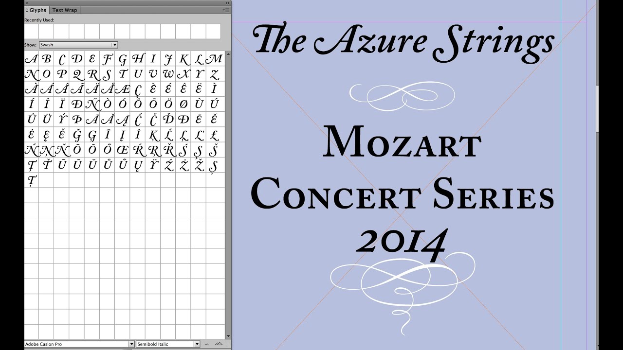 InDesign Opentype: Swash Capitals, Small Capitals, and Ornaments