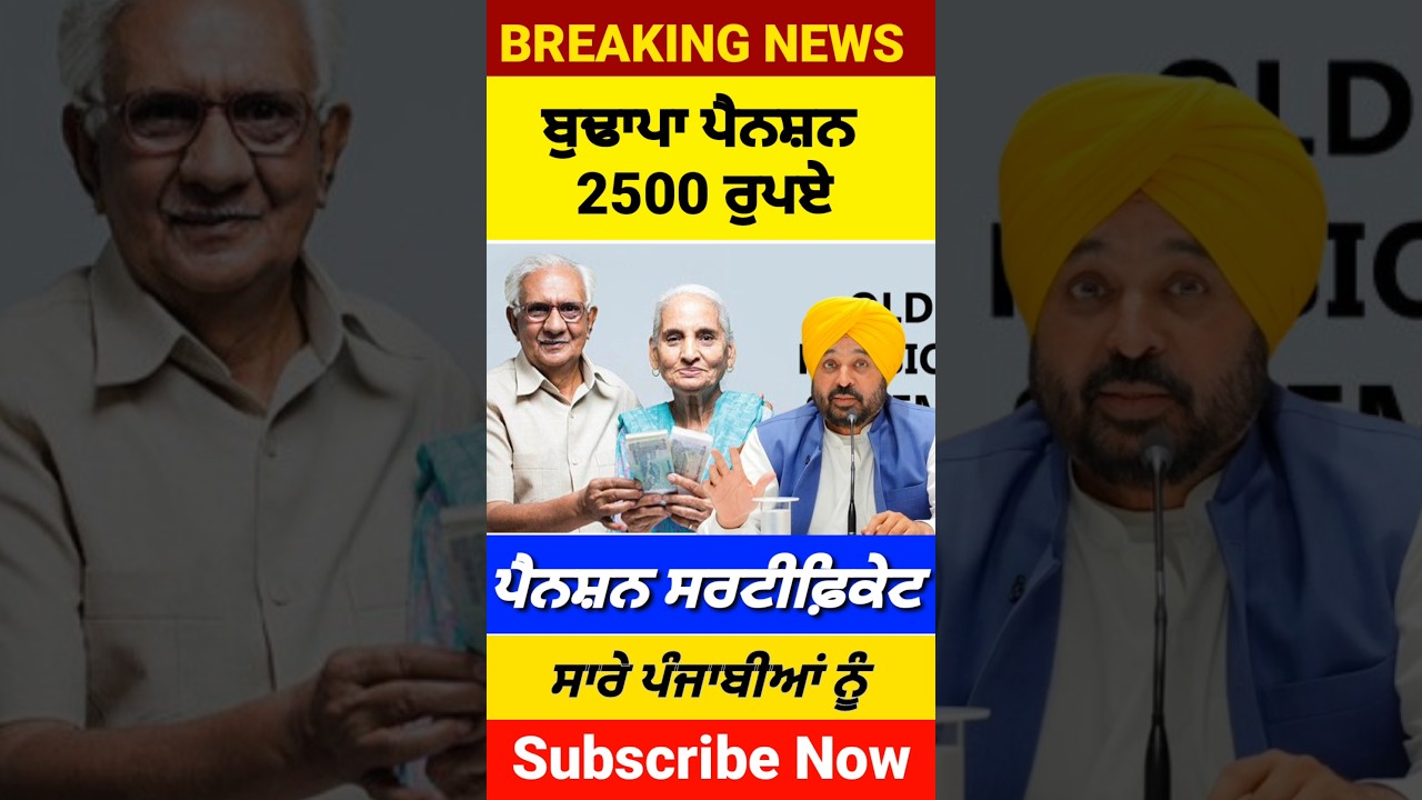 ਬੁਢਾਪਾ ਪੈਨਸ਼ਨ 2500, #2500pension #pensionscheme #pension #shorts #reels