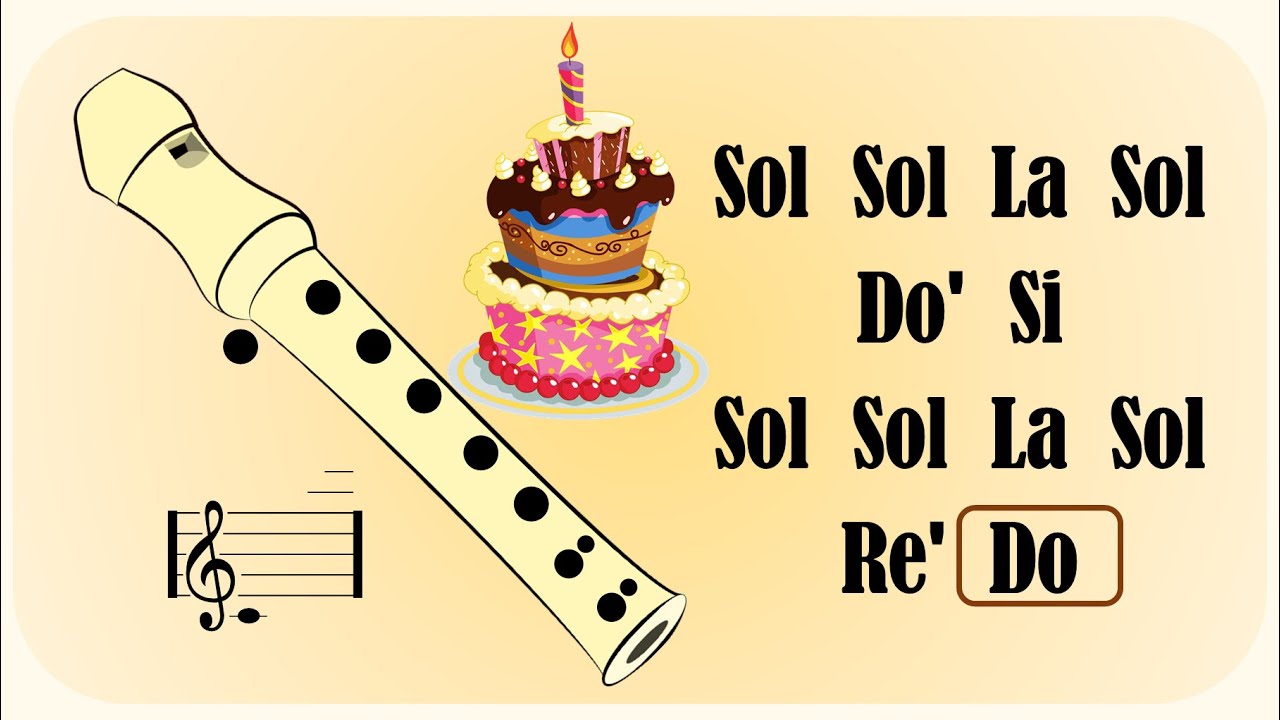 Como Tocar CUMPLEAÑOS FELIZ en Flauta Dulce 🥳 VERSIÓN FÁCIL 🎉 Tutorial con notas