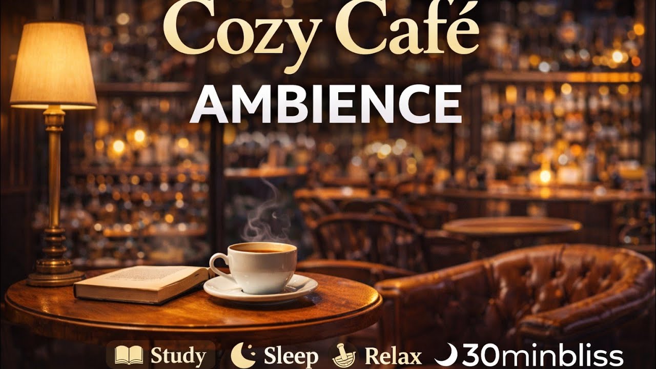 Cozy Café Ambience  Soft Café Music for Relaxation, Sleep & Study | 30minbliss 🌙🌳 #cafemusic 