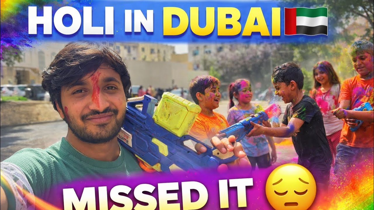 Holi Celebration in Dubai 🇦🇪🌈 | Missed Playing With Kids 😔 | Office vs Festival Life