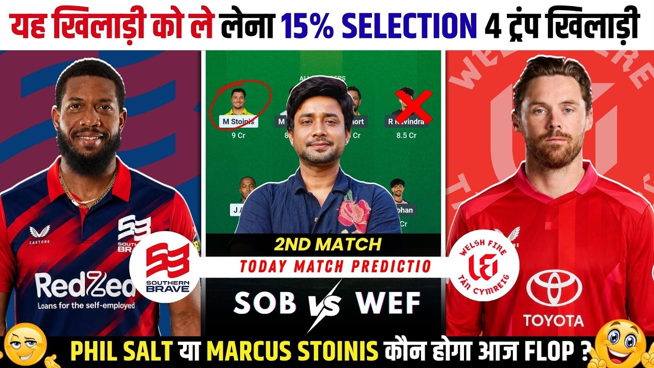 SOB vs WEF Today Match Prediction | SOB vs WEF Dream11 Prediction | The Hundred 2026 2nd Match