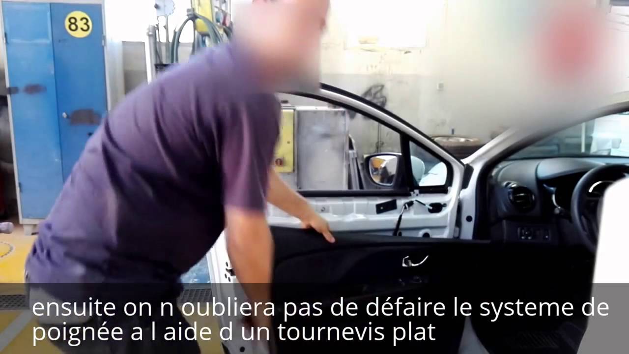 Tuto démontage habillage porte av +  rétro Renault Clio 4 / disassembly front door Renault Clio 4